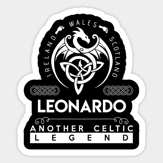 Leonardo Name T Shirt - Another Celtic Legend Leonardo Dragon Gift Item Sticker by harpermargy8920